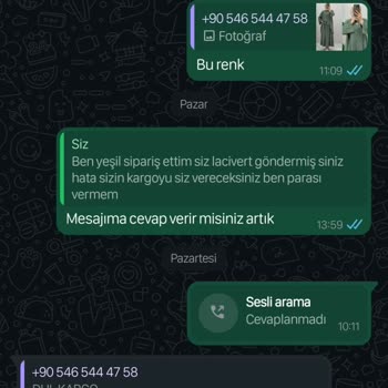 Yanlış Renk Gönderimi Ve Yetersiz Müşteri Desteği Nedeniyle Güvensizlik Yaşadım