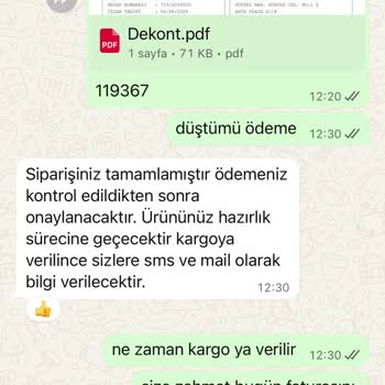 Sipariş Sonrası İletişim Yok Ödeme Yapıldı Ürün Gönderilmedi