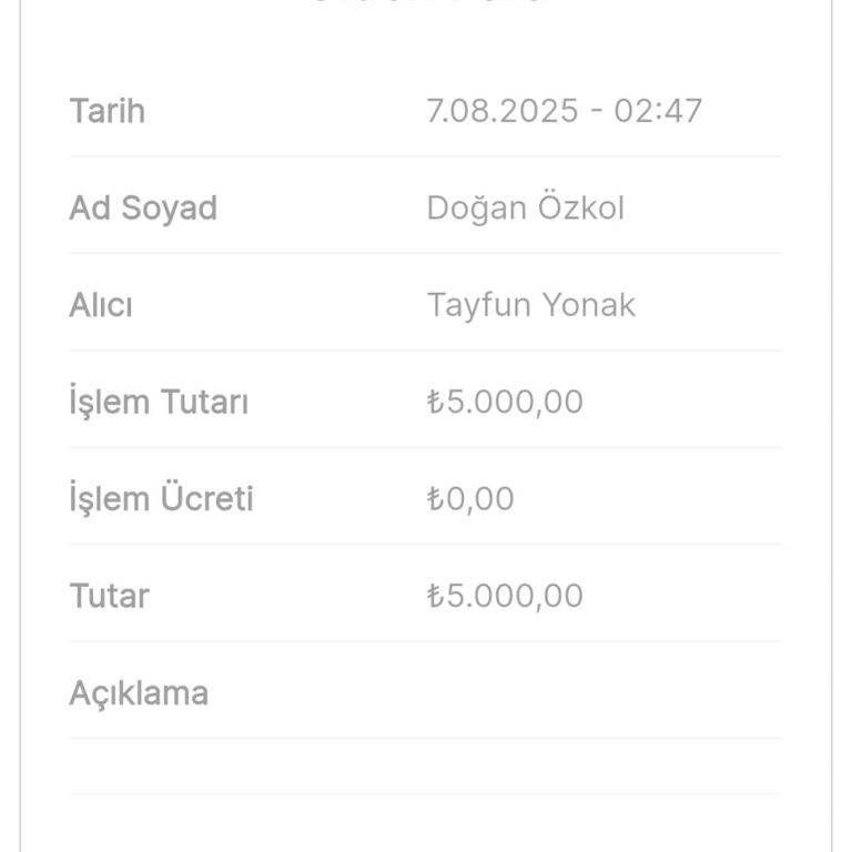 Yatırdığım 5000 TL Hesabıma Geçmedi, Mağduriyetim Giderilmiyor