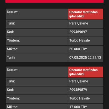 Çekim Talebim Sürekli İptal Edildi, Paramı Kaybettim