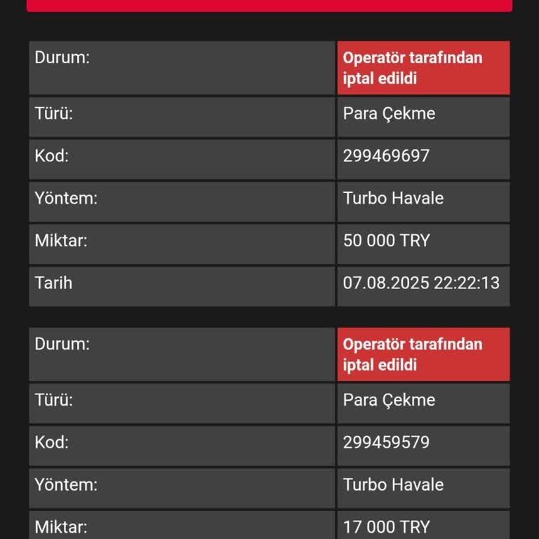 Çekim Talebim Sürekli İptal Edildi, Paramı Kaybettim