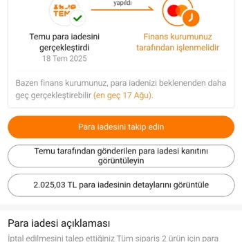 Nkolay Hesabına Temu'dan Yapılan İade 19 Gündür Gerçekleşmedi