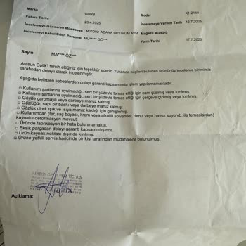 Gözlükte Soyulma Sorunu Ve İnceleme Sonucundan Memnuniyetsizlik