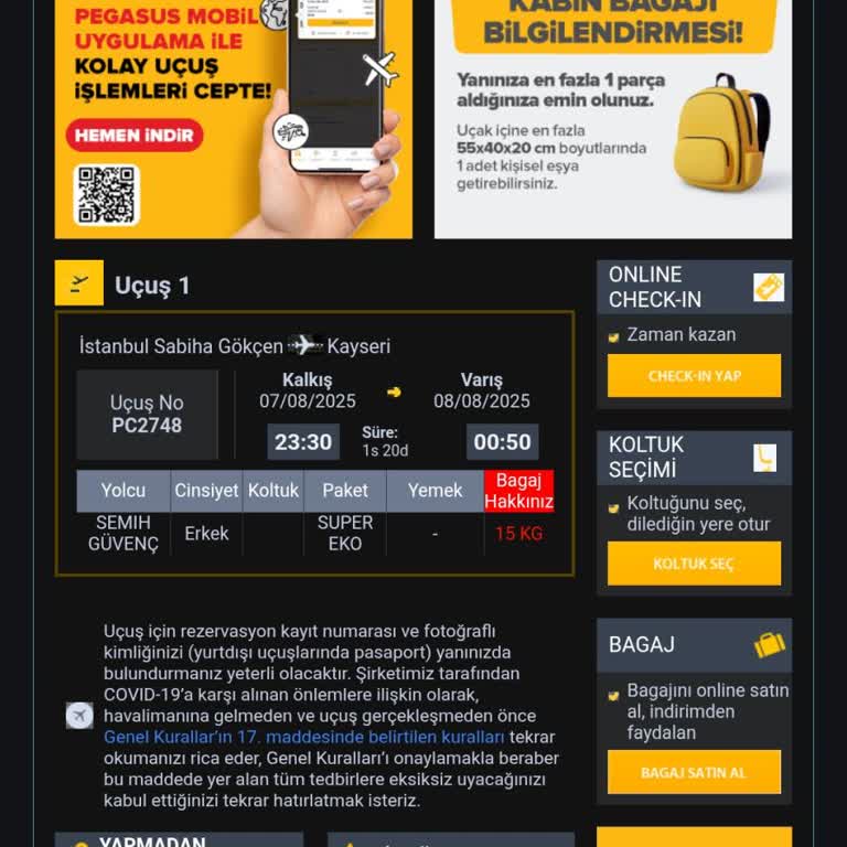 Pegasus'ta Zamanında Havalimanında Olmama Rağmen Uçağa Alınmadım Ve Ücret İadem Yapılmadı