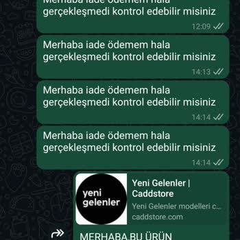 Caddstore İade Ücretim Bir Ay Geçmesine Rağmen Hala Ödenmedi