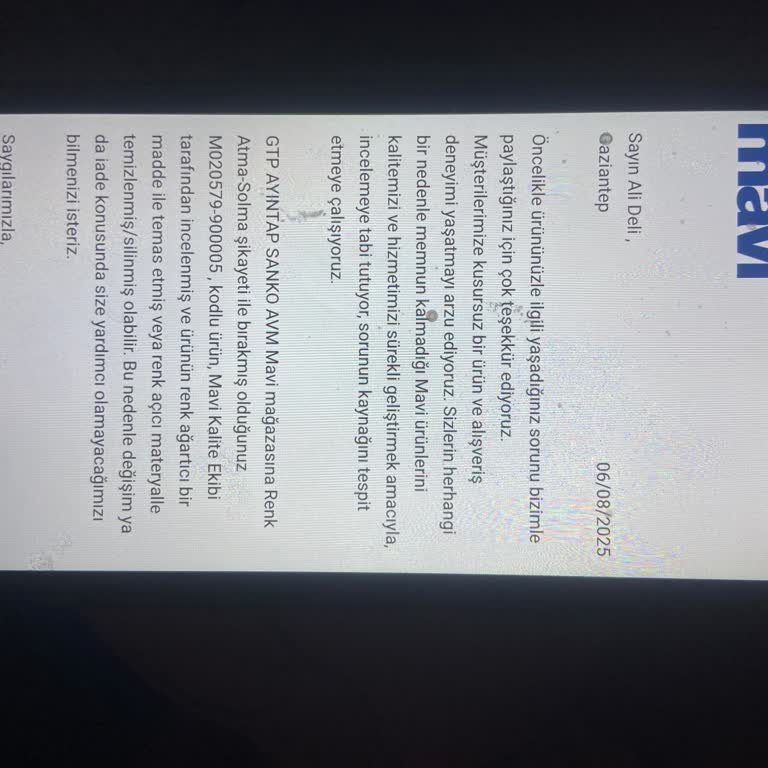 Aldığım Gömleklerde Kısa Sürede Tüylenme, Renk Atma Ve Çekişme Sorunu Yaşadım