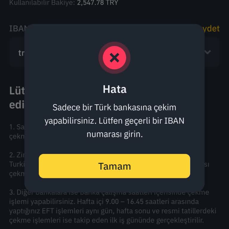 Binance TR Hesabımdan Bankalara Para Çekemiyorum Teknik Sorun Çözülmüyor