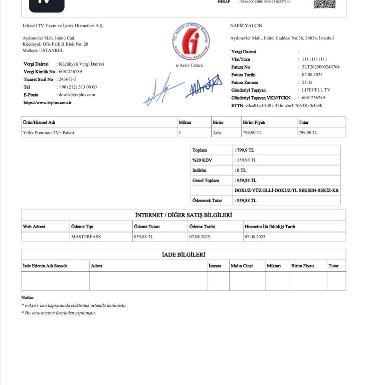 Faturada Yanlış Kimlik Ve Adres Bilgileri Düzeltilemiyor