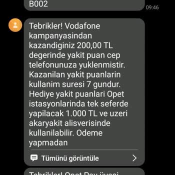 Opet ve Vodafone Kampanya İadesi Yapılmadı