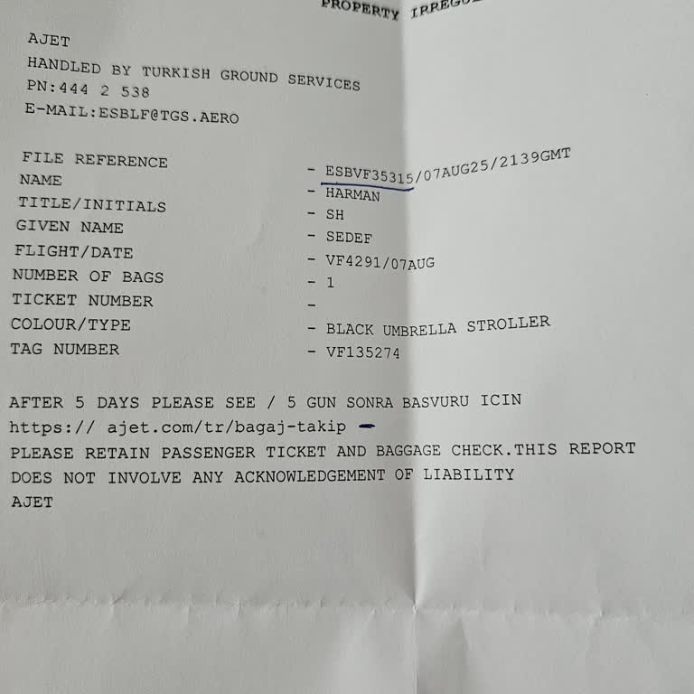 Ajet Trabzon-Ankara Uçuşunda Kaybolan Bebek Arabamız Hala Bulunamadı