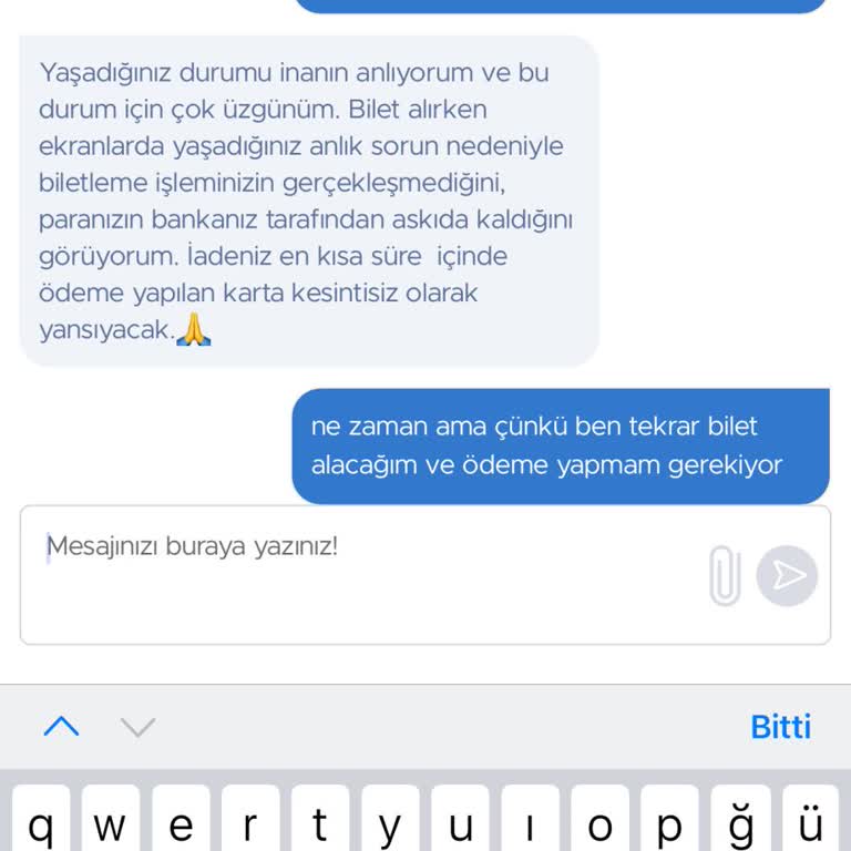 Bilet Oluşmadı, Ücret İadesi Günlerdir Yapılmıyor