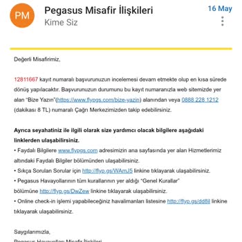 Pegasus Aktarmalı Uçuşta Mağduriyet Ve Maddi Kayıp