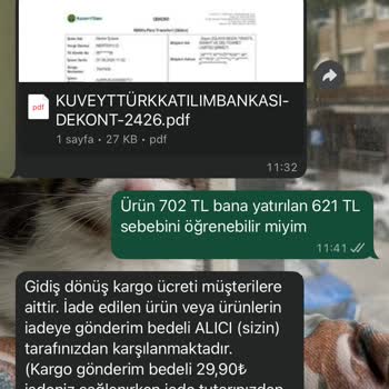 İade Edilen Kargo Ücreti Sözleşmeye Aykırı Şekilde Kesildi