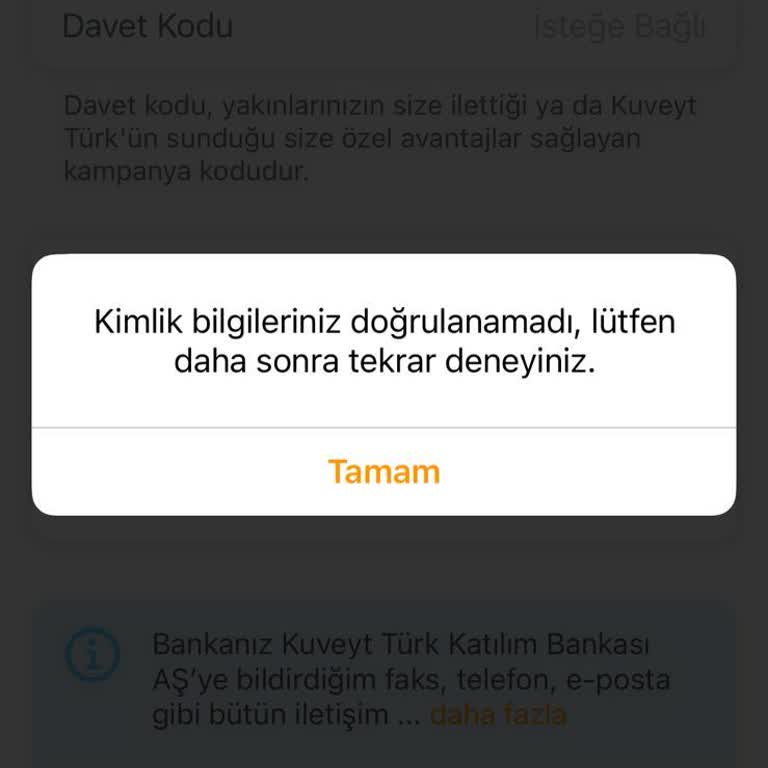 Kuveyt Türk Mobil Şube Üzerinden Hesap Açılışı Ve Kampanya Katılımında Yaşanan Sorun