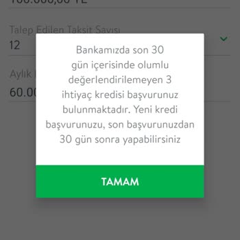 Kredi Başvurusunda Sistemsel Hata Nedeniyle Başvuru Hakkım Engellendi