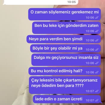 Çay Lekesi Temizlenmeyen Halı Ve İlgisiz Hizmet