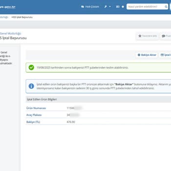 HGS İptal Ve Yenileme Sonrası Kayıp Bakiye Ve Sistem Sorunları Nedeniyle Mağduriyet