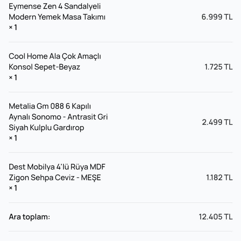 Vitrinhome Siparişin Teslim Edilmemesi ve Yetersiz Bilgilendirme