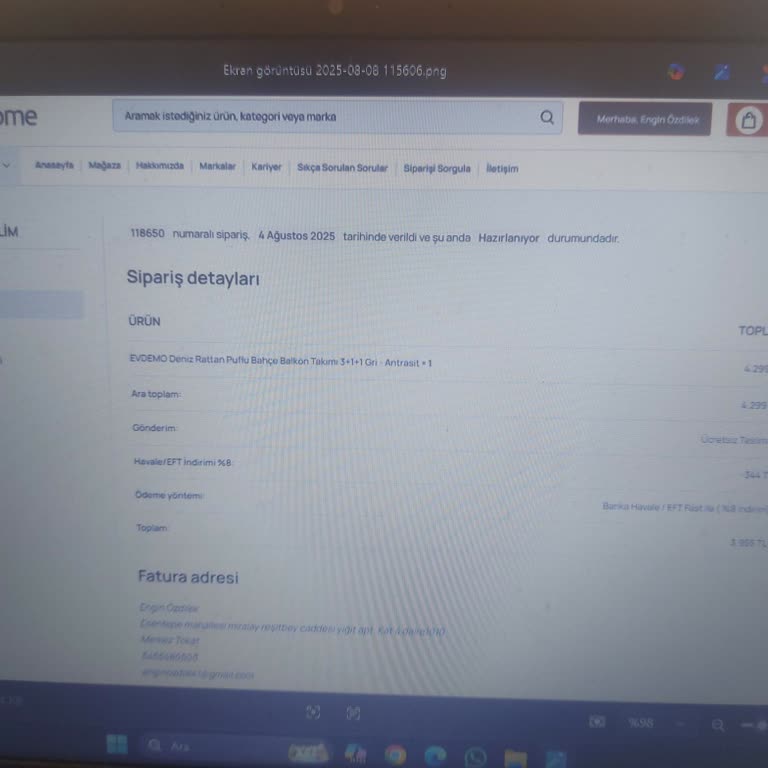 Ödeme Yapmama Rağmen Bahçe Takımım Teslim Edilmedi