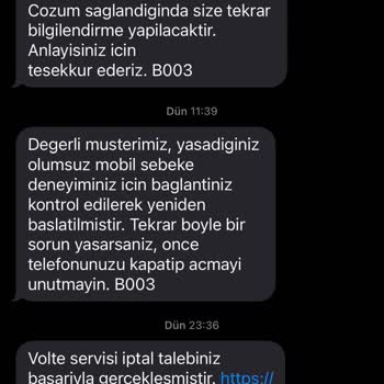 Faturalı Hattımın Sebepsiz Kapanması Nedeniyle İletişim Ve İş Mağduriyeti