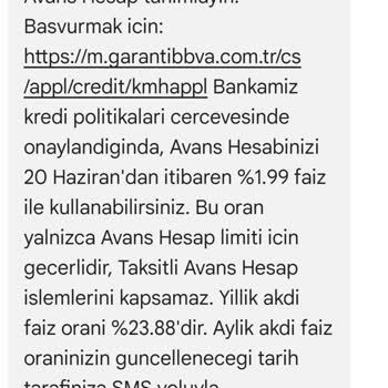 Nakit Avans Faiz Oranı Söz Verilenin Üzerinde Uygulandı, İade Talep Ediyorum