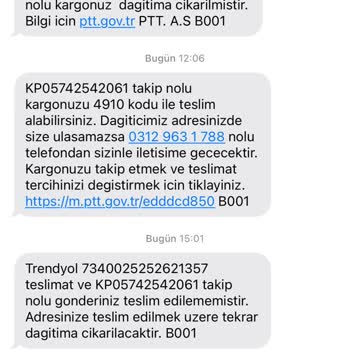 PTT Kargom Teslim Edilmeden 'Adreste Yok' Denildi, Tekrar Dağıtım Talebim Reddedildi