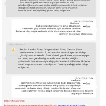 Armani Saatim Sürekli Arızalanıyor, Teknik Servisten Çözüm Alamıyorum