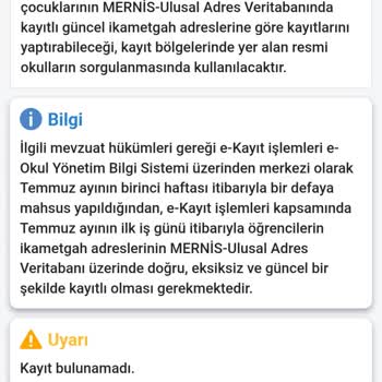 E-Devlet Ve E-okulda Oğlumun İlkokul Kaydı Görünmüyor Çözüm Bekliyorum