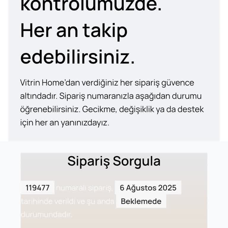 Vitrinhome Ürünüm Bugüne Kadar Teslim Edilmedi Ve Kargo Bildirimi Veya Teslimat Girişimi De Olmadı