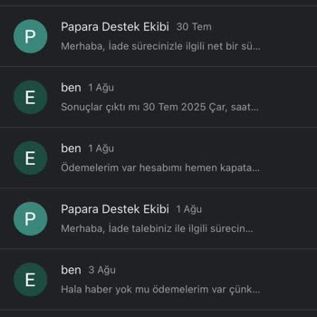 Papara Açıklamasız Hesap Kapatılması Sonrası Bakiyemin İadesi Sağlanmıyor