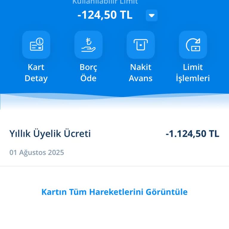 Düşük Limitli Kredi Kartıma Yüksek Üyelik Ücreti Yansıtılması