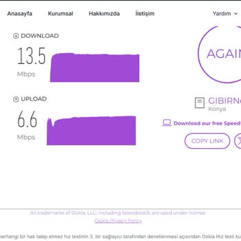 Gıbırnet Yüksek Hızlı İnternet Paketimde Hızım 10 Mbps'ye Düştü, Çözüm Alamıyorum