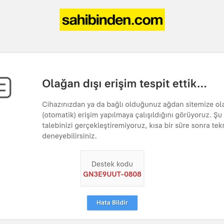 Sahibinden.com’a Ağdan Erişim Engeli Ve Çözüm Beklentisi
