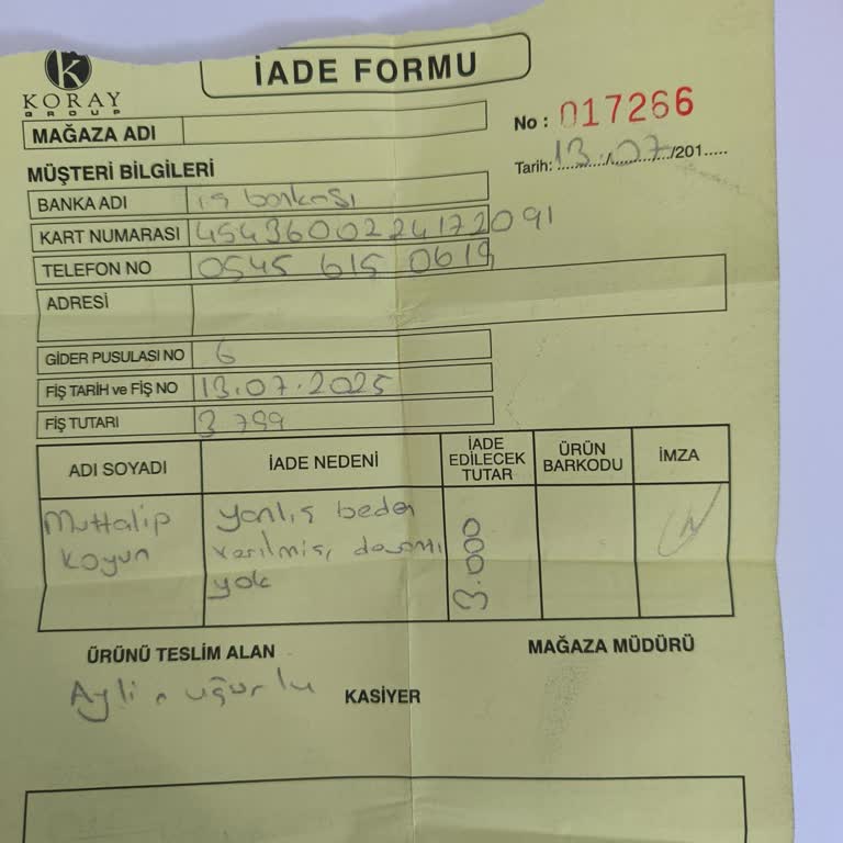 Yanlış Beden Mayo Ve Geciken İade Süreci Nedeniyle Mağduriyet