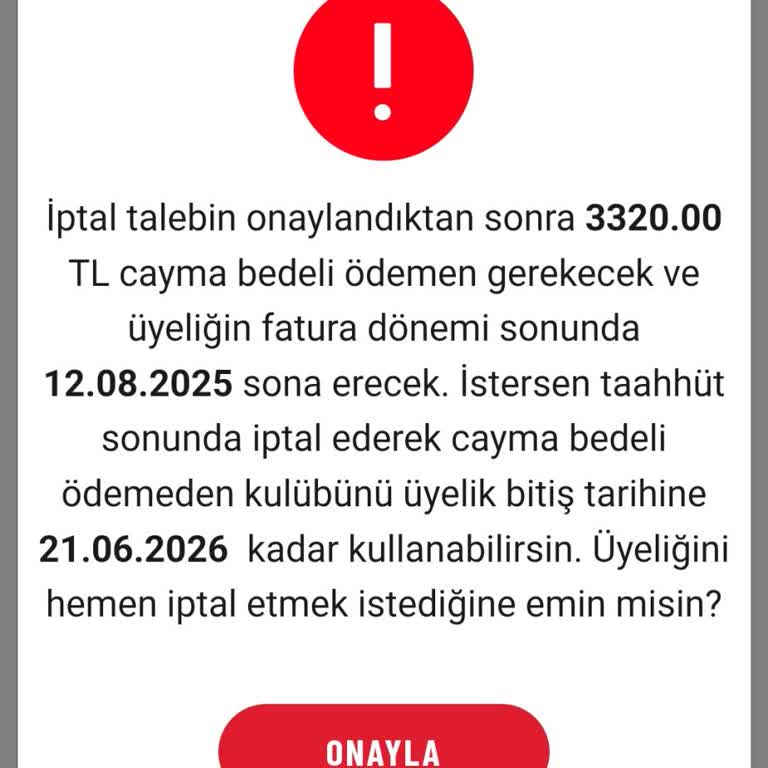 Yanlışlıkla Yıllık Yapılan Üyelik Ve Haksız Cayma Bedeli Talebi