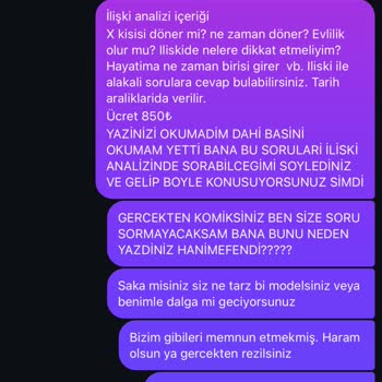 Aldığım İlişki Analizi Hizmetinde Yetersiz İletişim Ve Yetersiz Açıklama