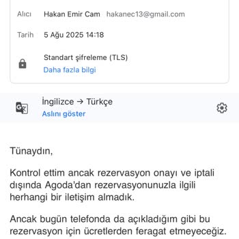 Agodadan İzinsiz İşlem Ve İptal Sonrası Para İadesi Sorunu