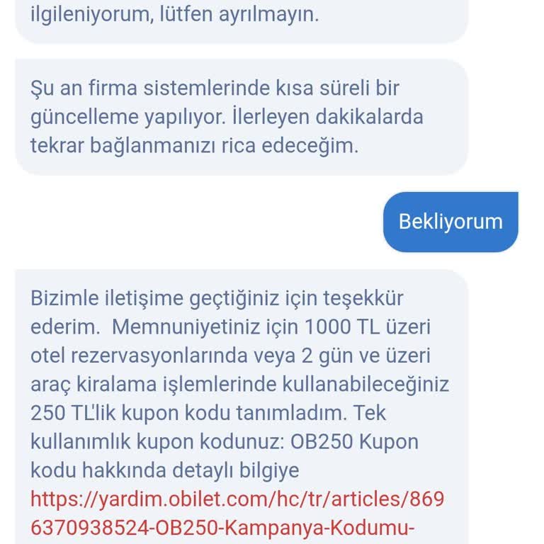Bilet Satın Alındı, Bilgi Verilmedi Ve Müşteri Desteği Sorunumu Çözmedi