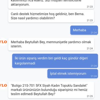 FLO İnternet Siparişim Uzun Süredir Kargoya Verilmedi, Müşteri Hizmetlerinden Yanıt Alamadım
