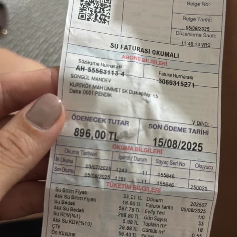 Beklenmedik Yüksek Su Faturasıyla Karşılaştım