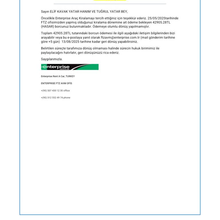 Araç Kiralama Sonrası Haksız Ücret Talebi Ve Teminat Sorunu