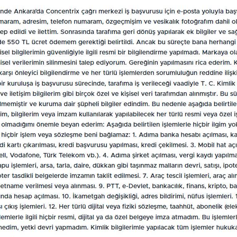 Kişisel Bilgilerimin Güvenliği Ve Sağlık Raporu Ücreti Hakkında Endişe