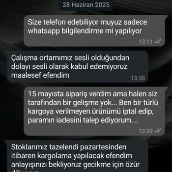 Siparişim Sürekli Oyalayıcı Mesajlarla Teslim Edilmiyor