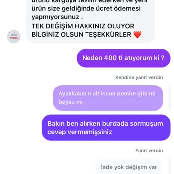 Aldığım Ayakkabı Görsellerle Uyuşmuyor, Ek Ücret Talep Edilip Engellendim