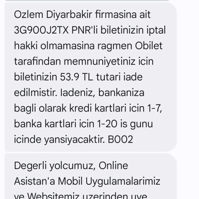 Kısa Sürede İptal Ettiğim Otobüs Biletinde Neredeyse Tüm Ücretin Kesilmesi Mağduriyetim