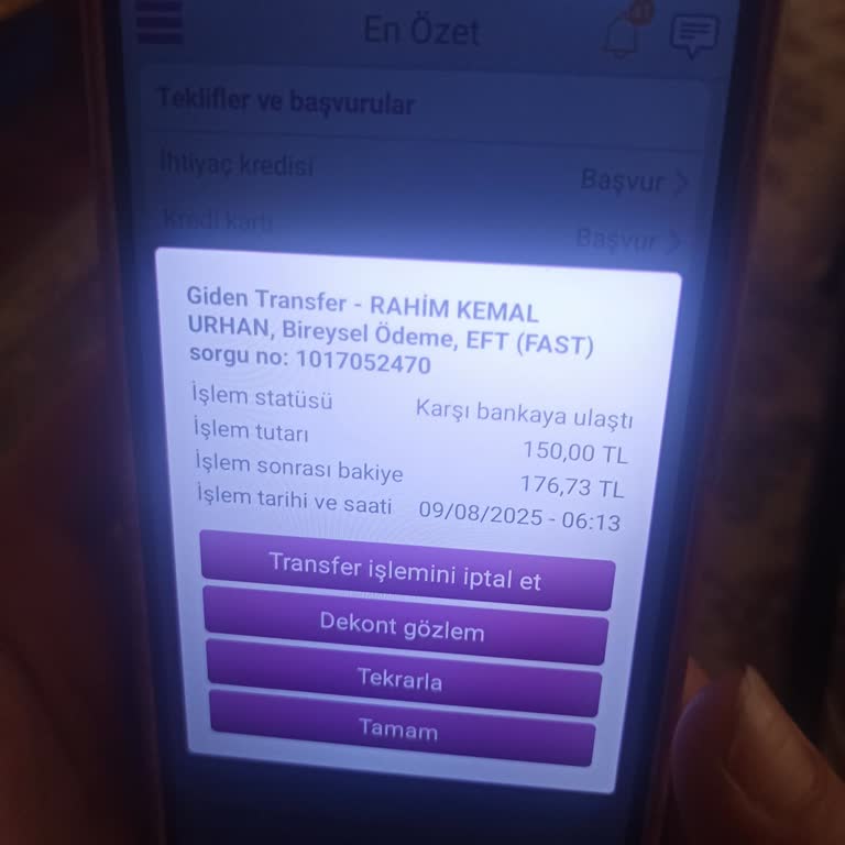 Yanlış IBAN İle Yapılan Transfer Sonrası Mağduriyetim Giderilmiyor