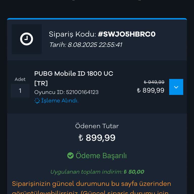 Plyr Satın Aldığım Uc Hesabıma Yüklenmedi Ve Destek Alamıyorum