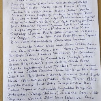 Icon Investing Üzerinden Yatırdığım Paranın Kaybolması Ve Hesabımın Kapatılması Sonucu Mağduriyet