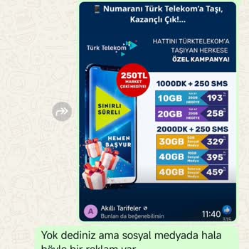 Kampanya Bilgisi Yanıltıcı, Paket Değişikliği Yapılmıyor