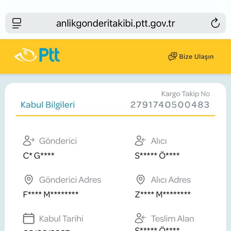 Teslim Edilmemiş Kargo Ve Ulaşılamayan PTT Şubesi Hakkında Mağduriyet